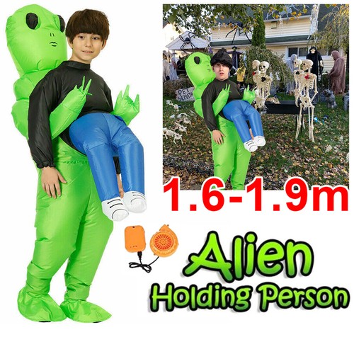 Green alien inflatable costume - green,