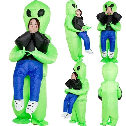 Green alien inflatable costume - green,