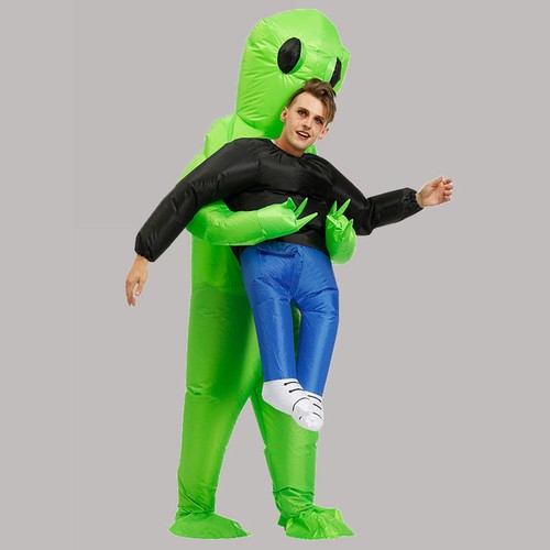 Scary halloween green alien - halloween,