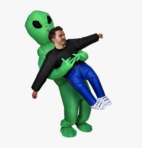 Inflatable green alien - inflatable, space