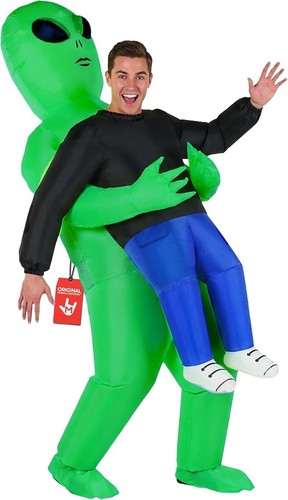 Inflatable green alien pick - green,