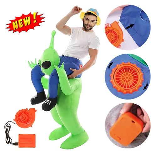 Inflatable green alien costume - alien,
