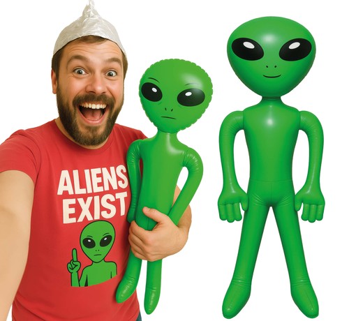Inflatable green alien - green, alien,