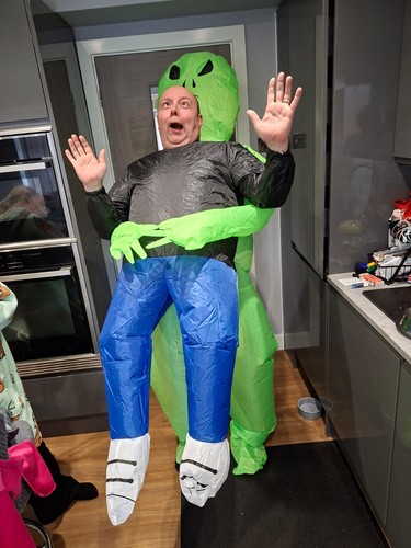 Inflatable green alien costume - inflatable,
