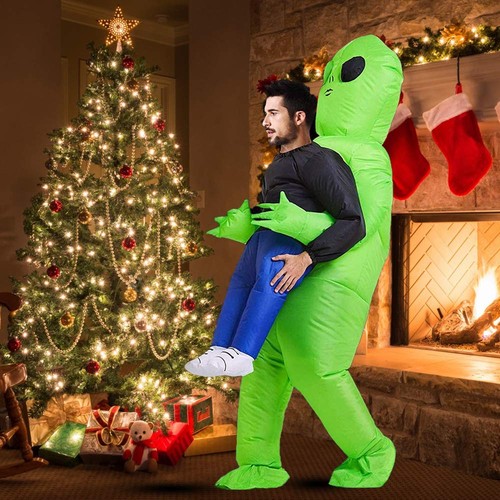 Scary green alien inflatable - green,
