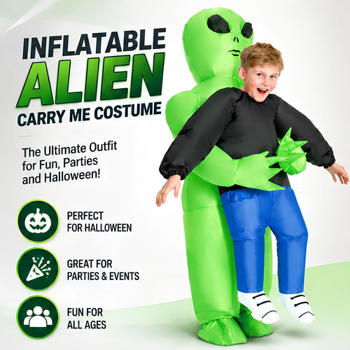 Kids inflatable green alien - kids,
