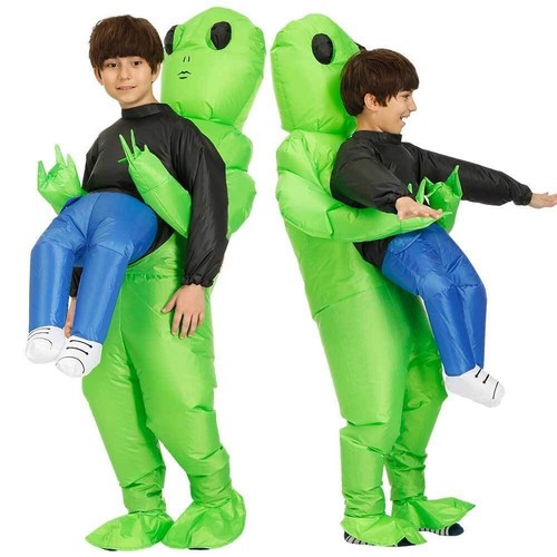 Green alien inflatable monster - green,