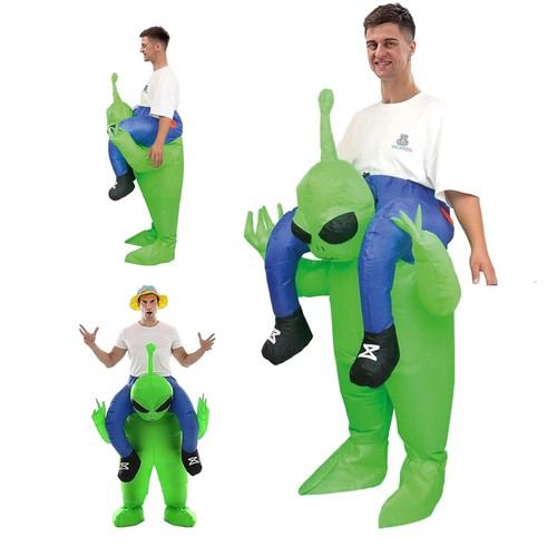 Green alien inflatable - alien, monster