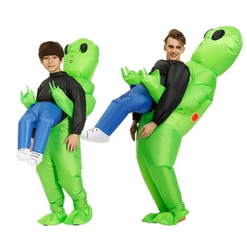 Green alien inflatable - green,